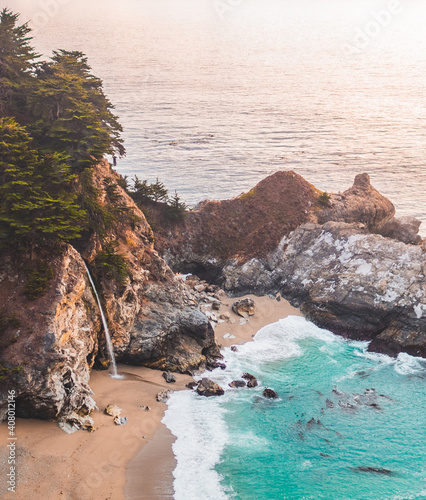 Golden hour at McWay Falls in Big Sur on the Central Coast of California