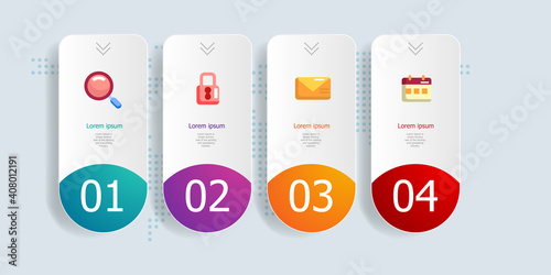 abstract horizontal bar timeline infographics 4 steps for business and presentation