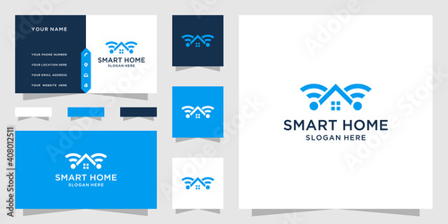 Smart home logo and business card template