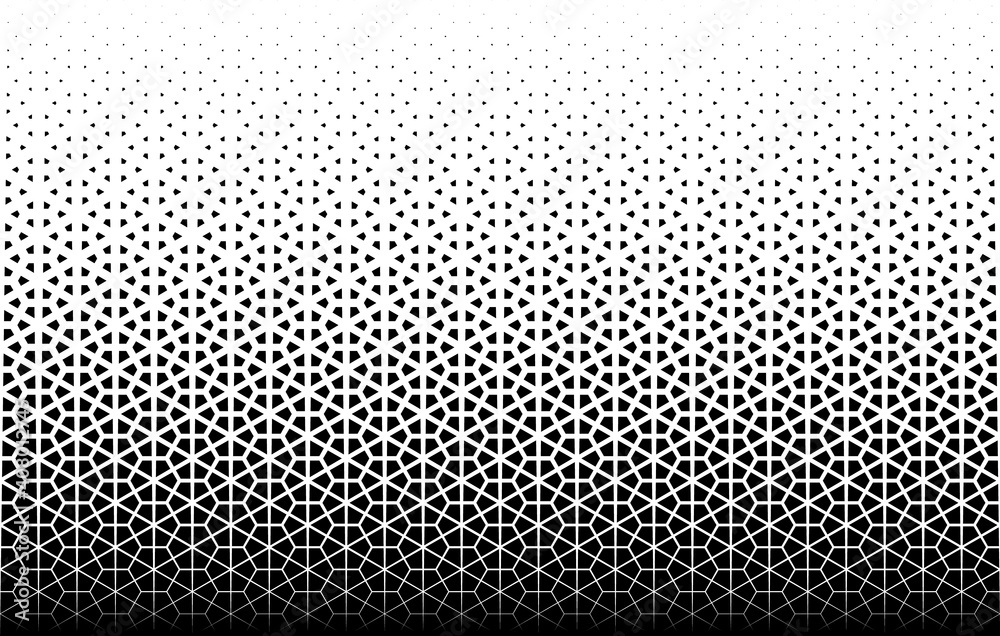 Disappearing pattern in japanese style kumiko.Black figurs on a white background.
