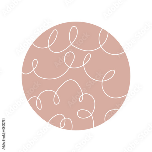 highlight cover abstract shaped lines round color background