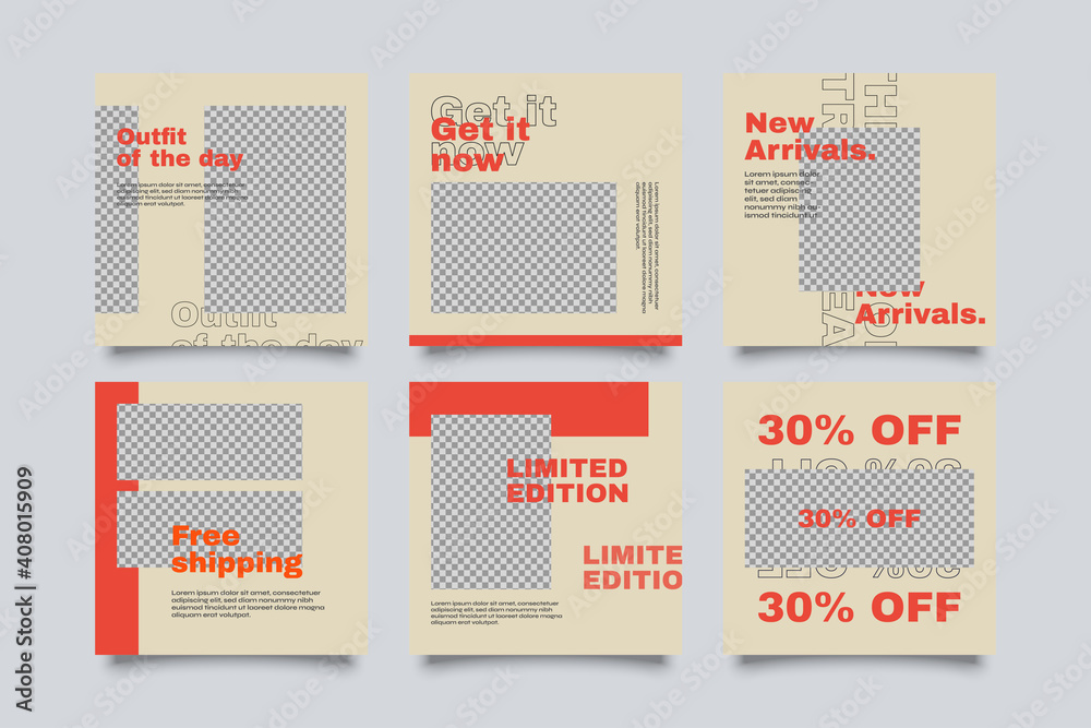 Naklejka premium Urban Social Media Post Template for digital marketing and sale promo. modern fashion advertising 