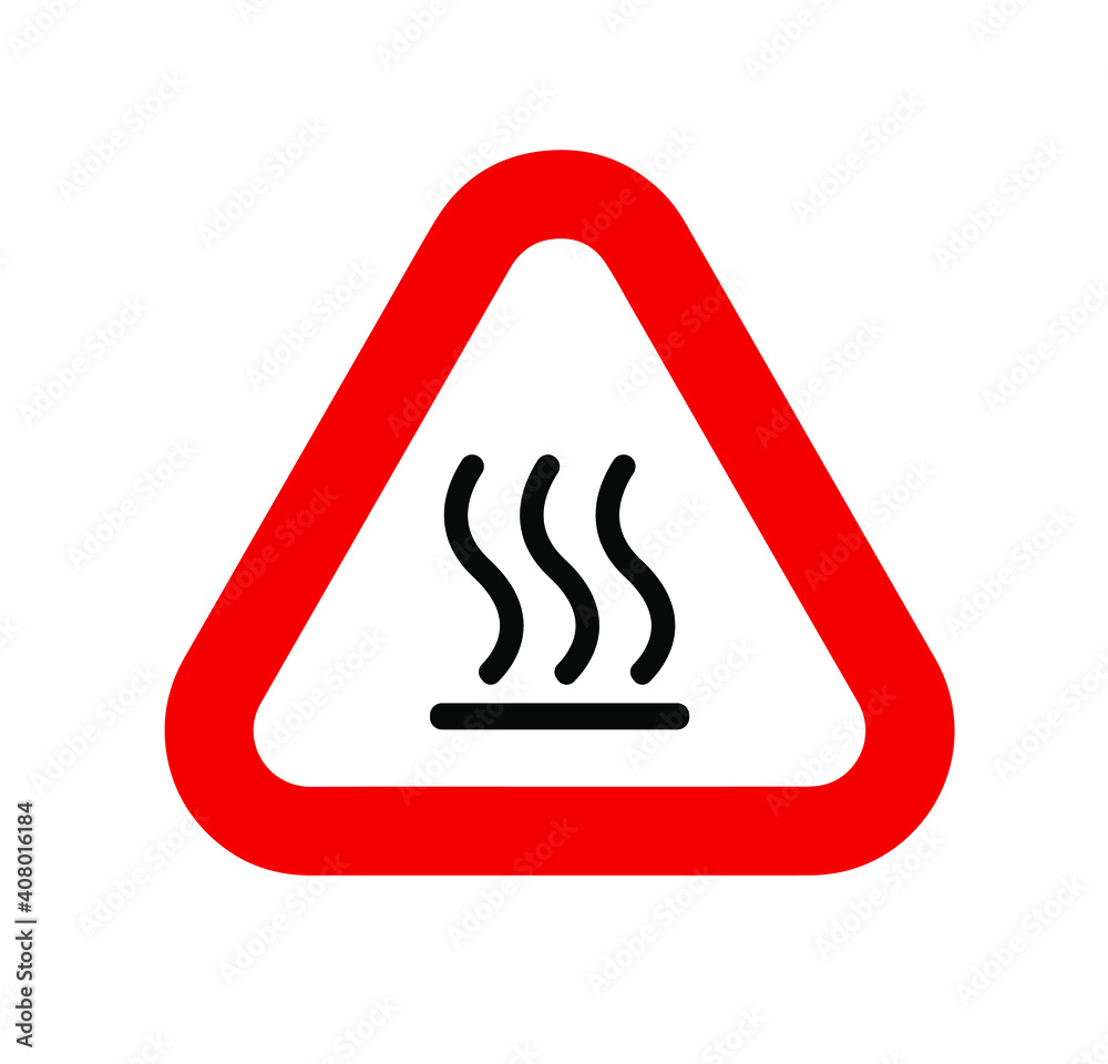 hot surface sign on white background hot surface sign on white background