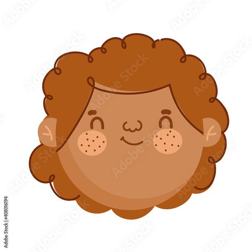 Tableau sur toile boy face funny cartoon character children