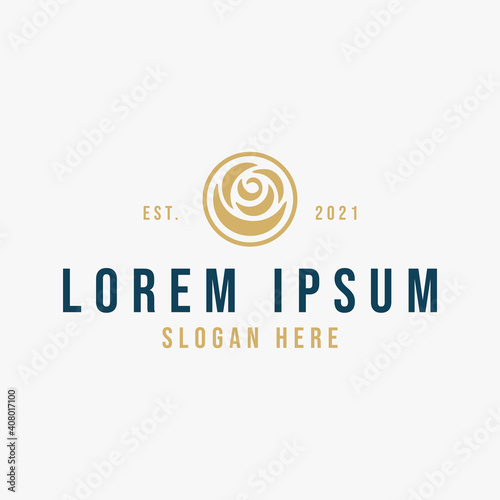 Rose logo design template premium