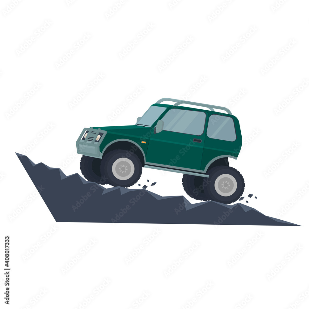 SUV. Off-road car, vector illustration