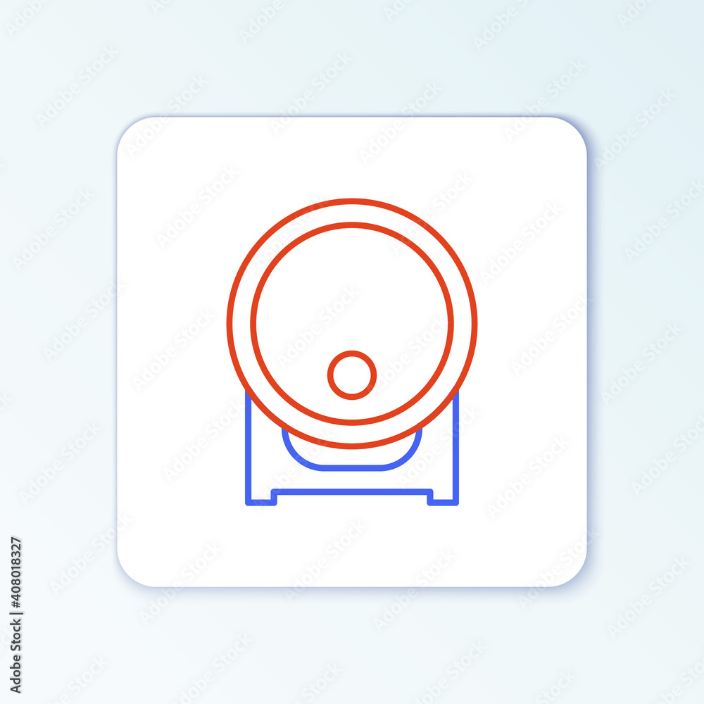 Line Wooden barrel on rack with stopcock icon isolated on white background. Colorful outline concept. Vector. Line Wooden barrel on rack with stopcock icon isolated on white background. Colorful outline concept. Vector.
