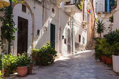 イタリア ポリニャーノ・ア・マーレの旧市街の路地風景