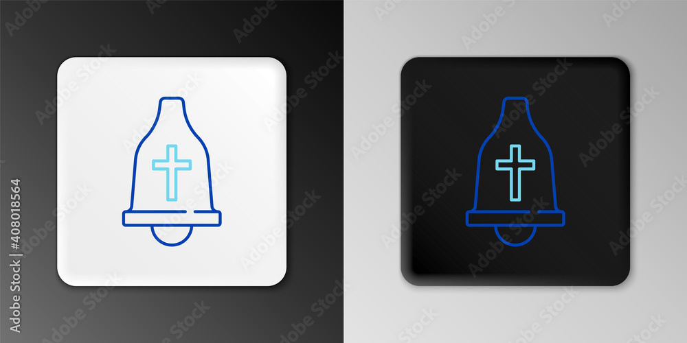 Line Church bell icon isolated on grey background. Alarm symbol, service bell, handbell sign, notification symbol. Colorful outline concept. Vector. Line Church bell icon isolated on grey background. Alarm symbol, service bell, handbell sign, notification symbol. Colorful outline concept. Vector.