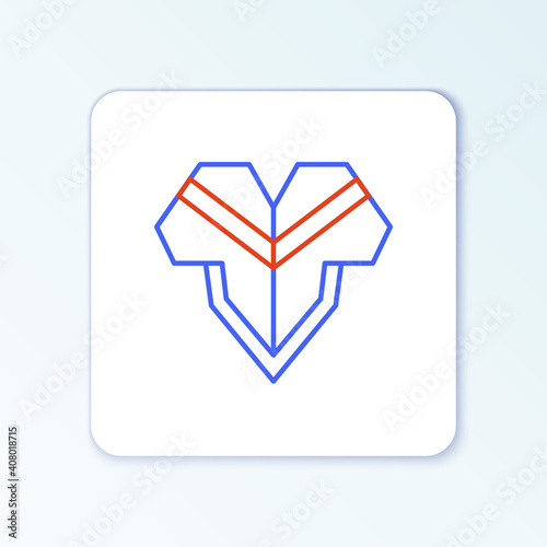 Line Traditional mexican poncho clothing icon isolated on white background. Colorful outline concept. Vector.