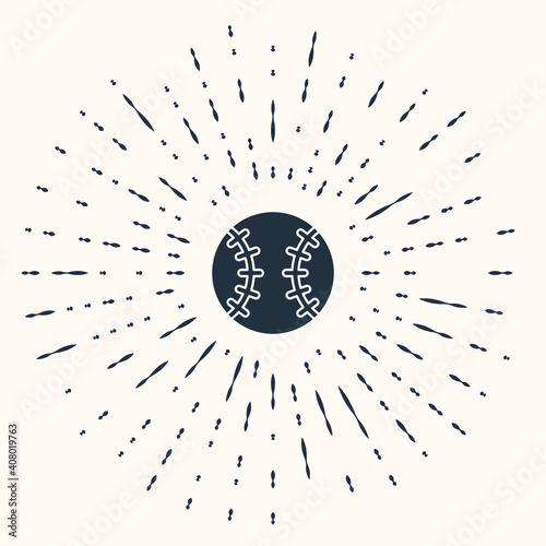 Grey Baseball ball icon isolated on beige background. Abstract circle random dots. Vector.
