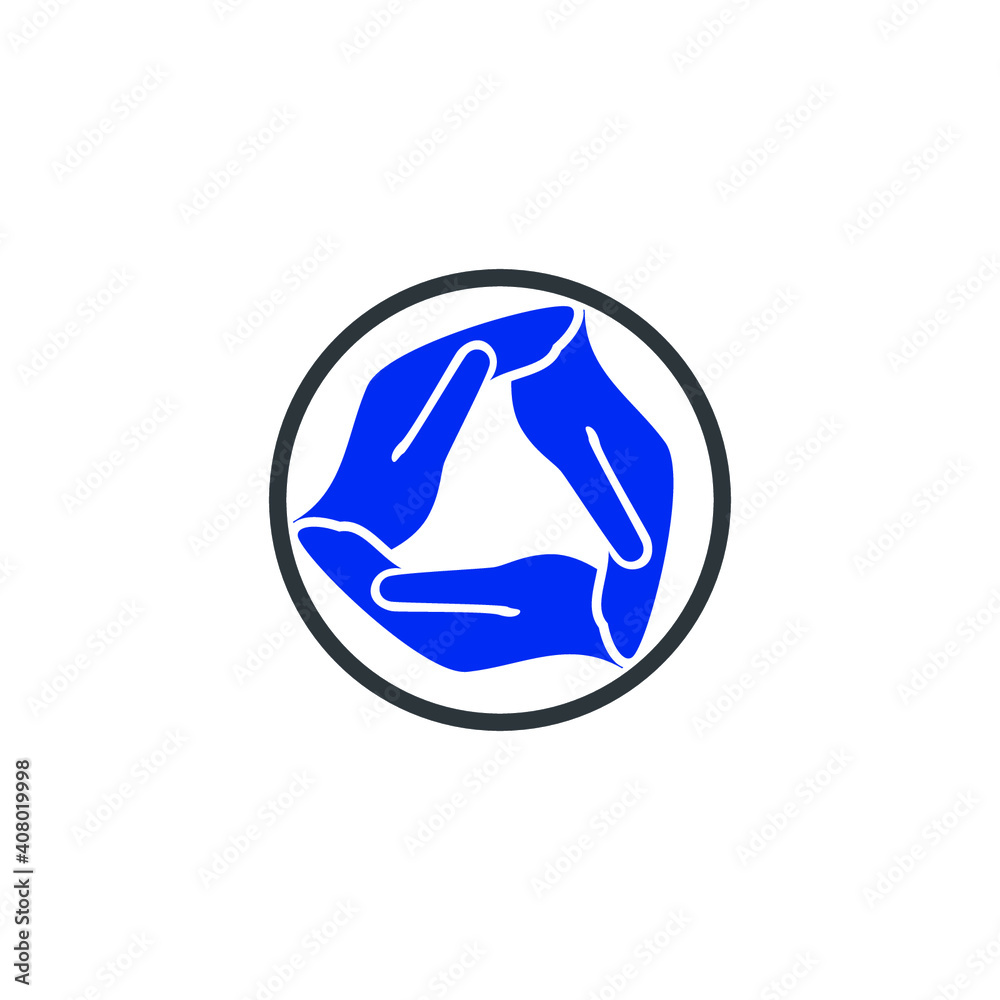 symbol in the form of hand Round logo.