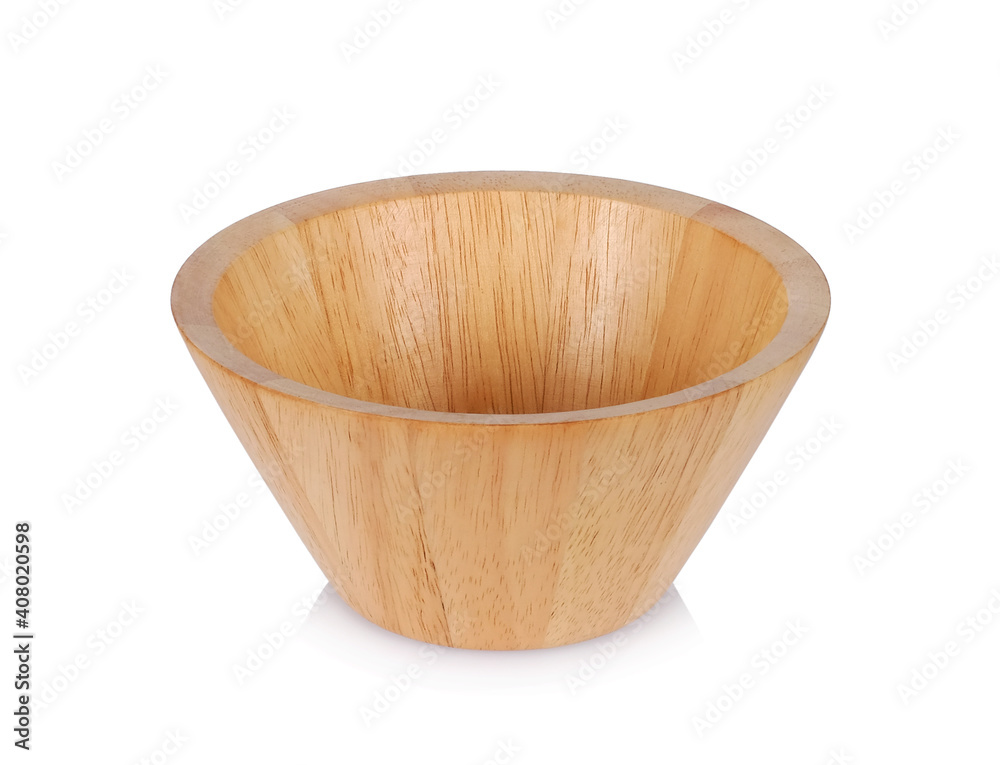 Empty wooden bowl isolated on a white background. Empty wooden bowl isolated on a white background.