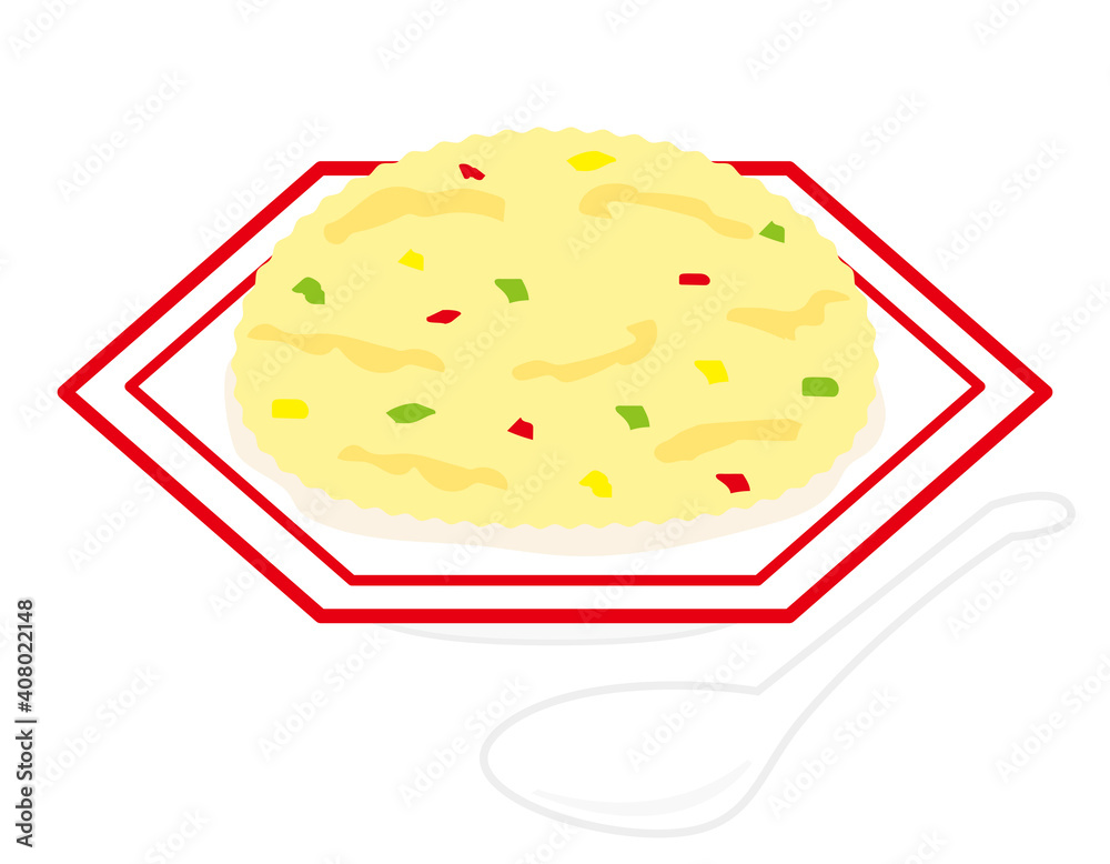 炒飯のベクターイラスト 中華料理 Stock Vector Adobe Stock