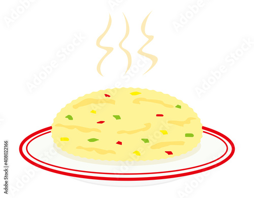 炒飯のベクターイラスト　中華料理