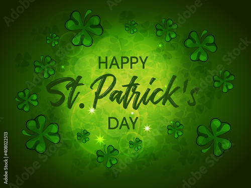 St. Patrick s Day. Vector illustration for design with clover. Template Design banner on St. Patrick's Day. Vector illustration EPS10