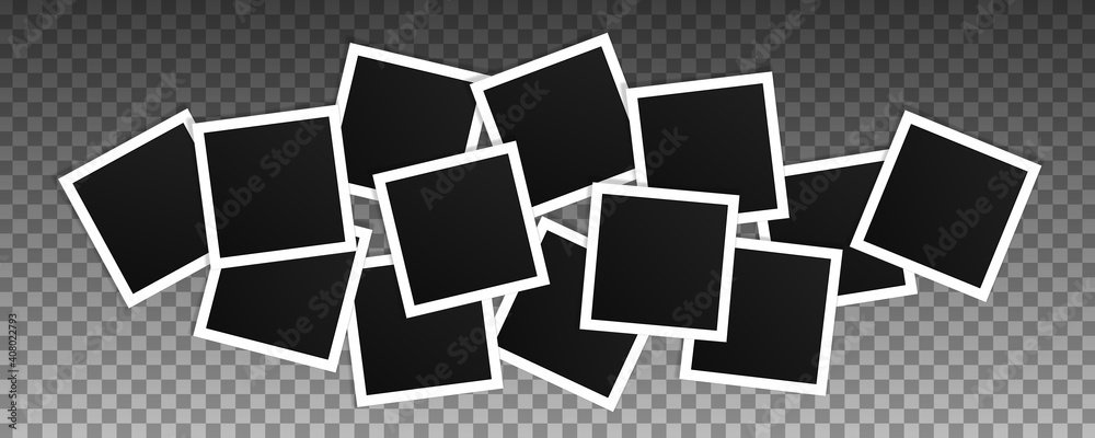 Set of square vector photo frames. Set of square vector photo frames.