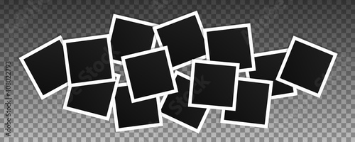 Set of square vector photo frames.