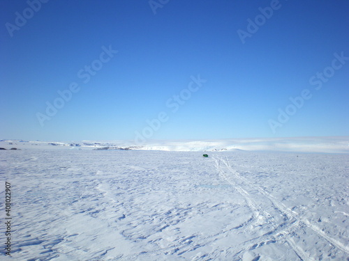 antarctica ice icebergs sea snow winter day © Владимир