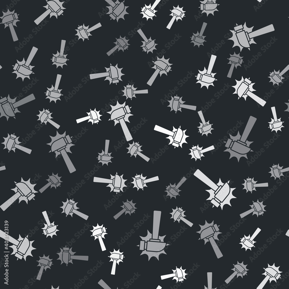 Grey Hammer icon isolated seamless pattern on black background. Tool for repair. Vector. Grey Hammer icon isolated seamless pattern on black background. Tool for repair. Vector.
