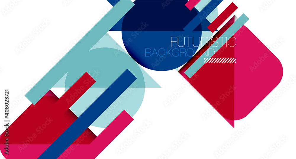 Clean minimal geometric abstract background with triangles and circles. Vector illustration for covers, banners, flyers and posters and other designs