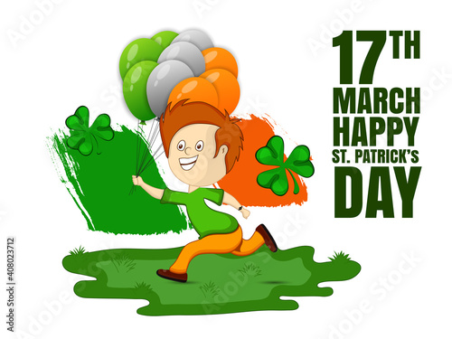 St. Patrick s Day. Vector illustration for design with clover. Template Design banner on St. Patrick's Day. Vector illustration EPS10