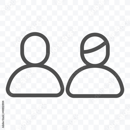 User profile man and woman icon vector illustration isolated on transparent background.