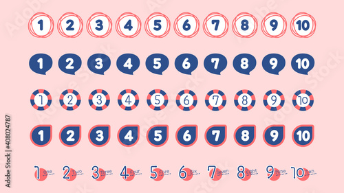 数字 見出し アイコン セット／2色