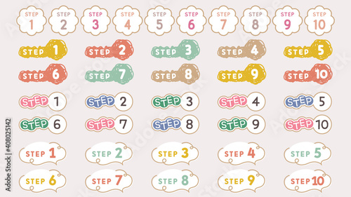 ステップ 見出し アイコン セット／ナチュラル