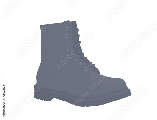 Grey male boot. vector illustration
