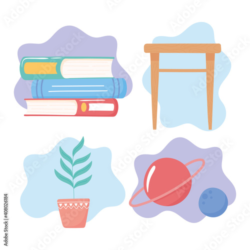 education read study science plant table icons