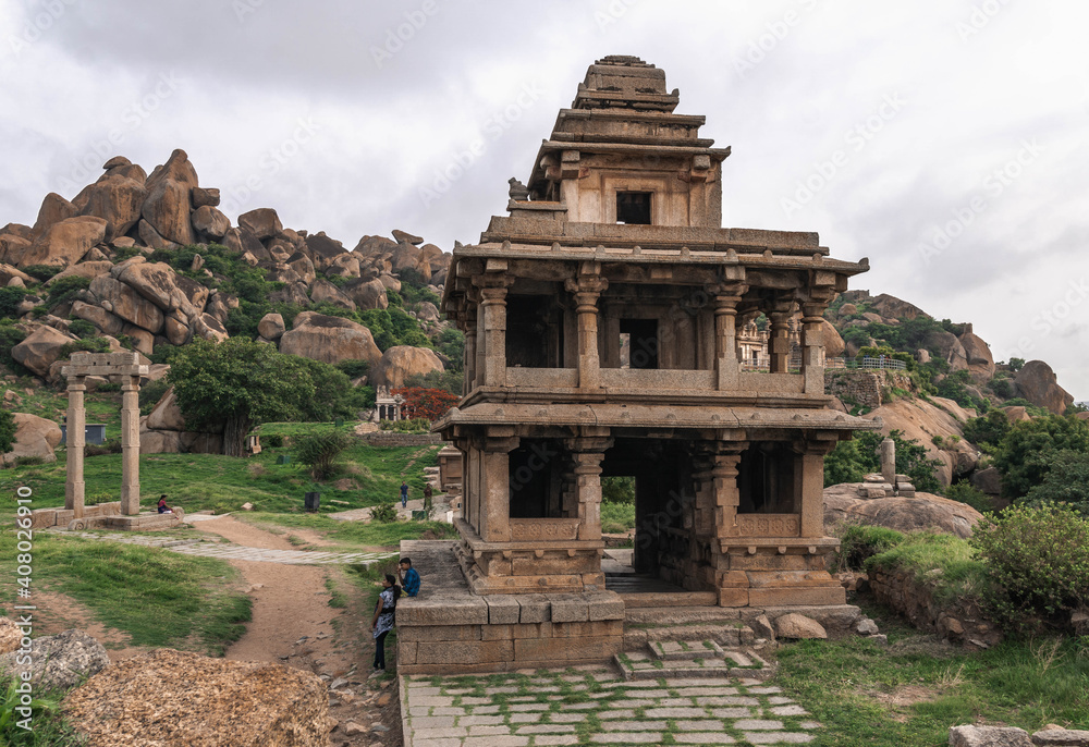 Forgotten Chitradurga Fort located on several hills. Karnataka, India.