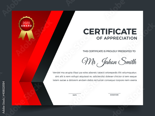 Professional elegant blue and gold diploma certificate template