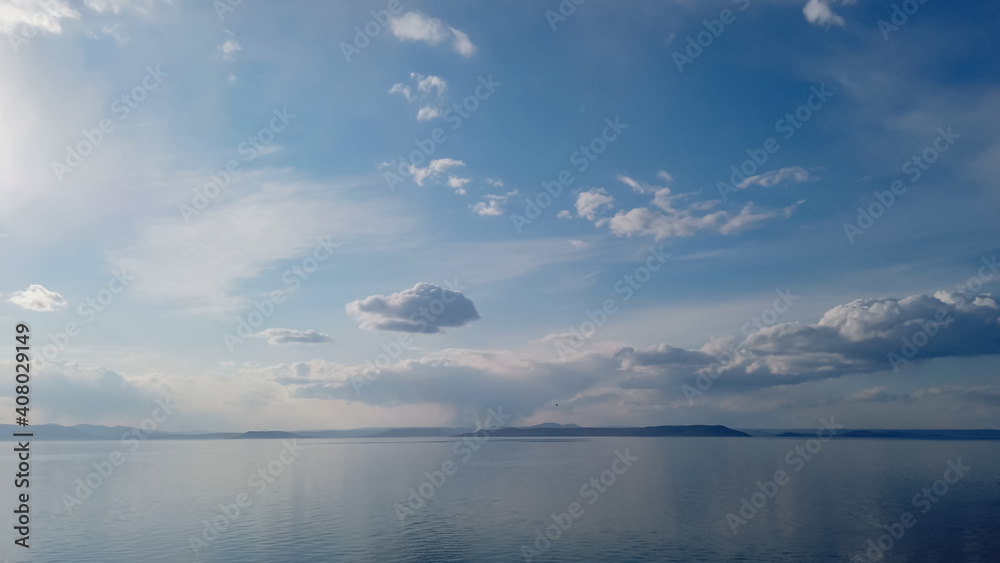 Beautiful seascape in blue tones.