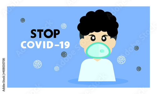 Protective face mask against and stop corona virus,Covid-19.