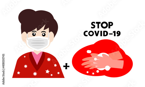 Protective face mask against and stop corona virus,Covid-19.
