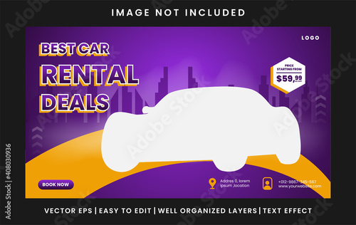 Car rental promotion web banner template