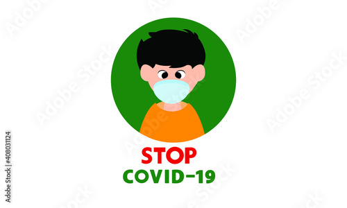 Protective face mask against and stop corona virus,Covid-19.