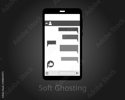 soft ghosting by being slowly ignore and only send emoticon to reply vector