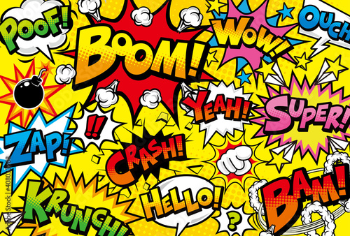 コミック風の吹き出し背景素材