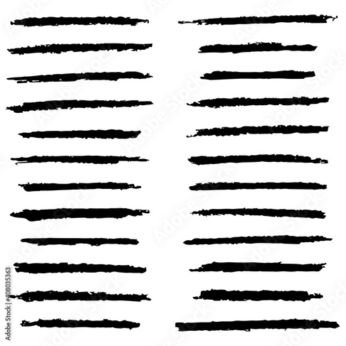 Set of brushes on an isolated white background. Vector illustration