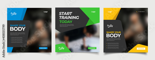 Gym Fitness social media post template