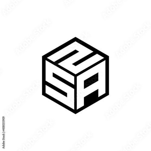 SAZ letter logo design with white background in illustrator, cube logo, vector logo, modern alphabet font overlap style. calligraphy designs for logo, Poster, Invitation, etc.	