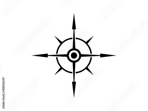 Flat compass direction illustration. Map symbol