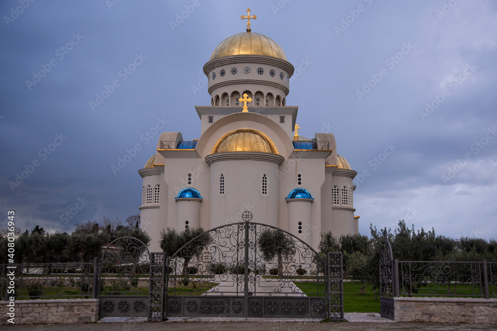 The Orthodox Cathedral Church of St. Jovan Vladimir, first Serbian saint and protector of a coastal town Bar, Montenegro 13.01.2021