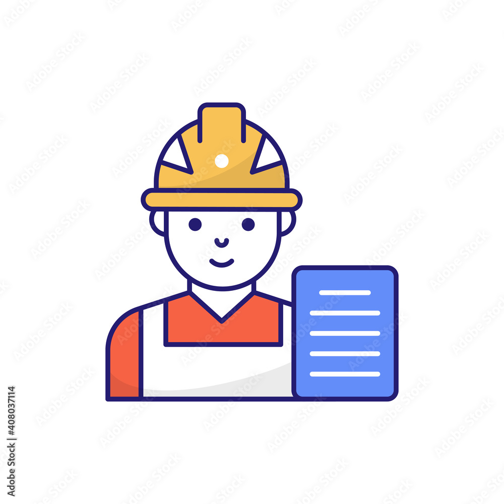 Project Manager Vector outline filled icon style illustration. EPS 10 file 