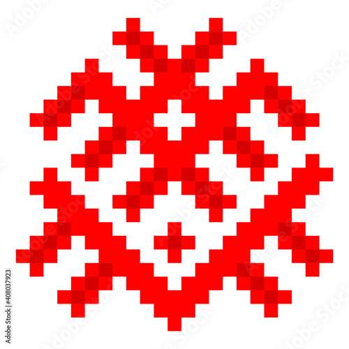 vector ethnic Ukrainian minimalistic pattern on a white background. a traditional element of the Ukrainian embroidered shirt - vyshyvanka. pattern is isolated. can be used in different ways.