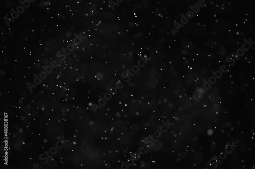 snow black background abstract texture  snowflakes falling in the sky overlay