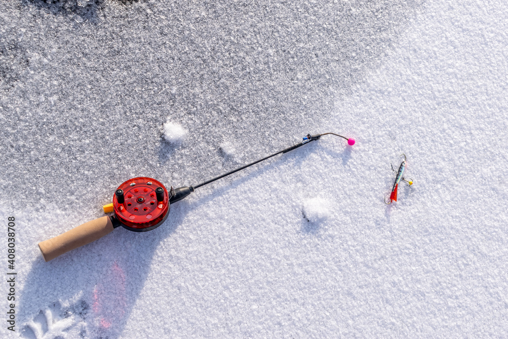 Winter fishing rod on ice Winter fishing rod on ice