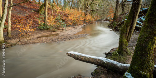 A long exposure of Borsdane Brook, as it flows through Borsdane Local Nature Reserve photo